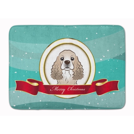 Carolines Treasures Cocker Spaniel Merry Christmas Machine Washable Memory Foam Mat BB1526RUG